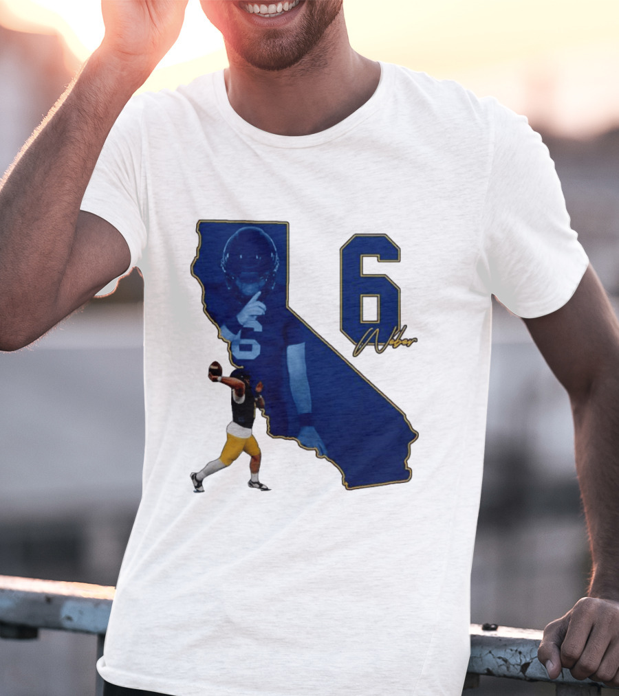Dane Weber Number 6 California Golden Bears NCAA Map T-Shirt