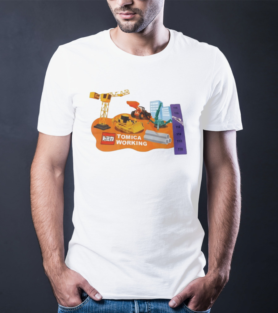 Tomica Working Construction Vehicles Crane Excavator Bulldozer T-Shirt