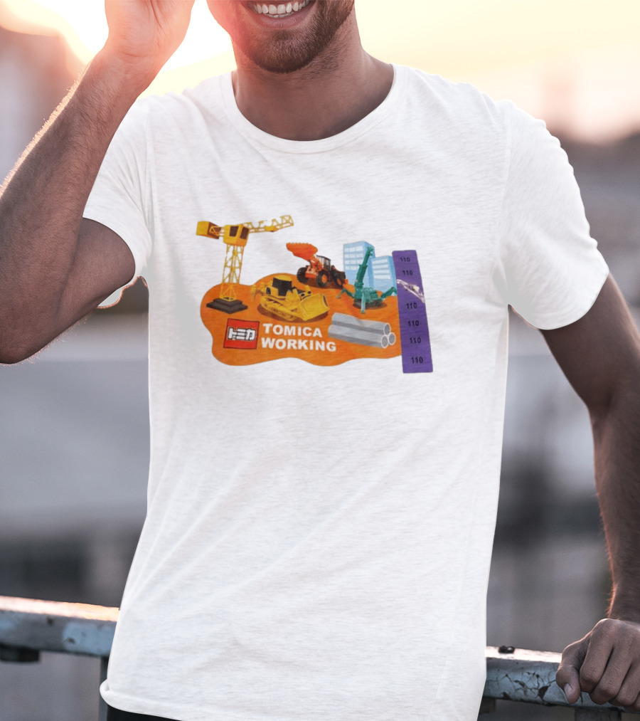 Tomica Working Construction Vehicles Crane Excavator Bulldozer T-Shirt