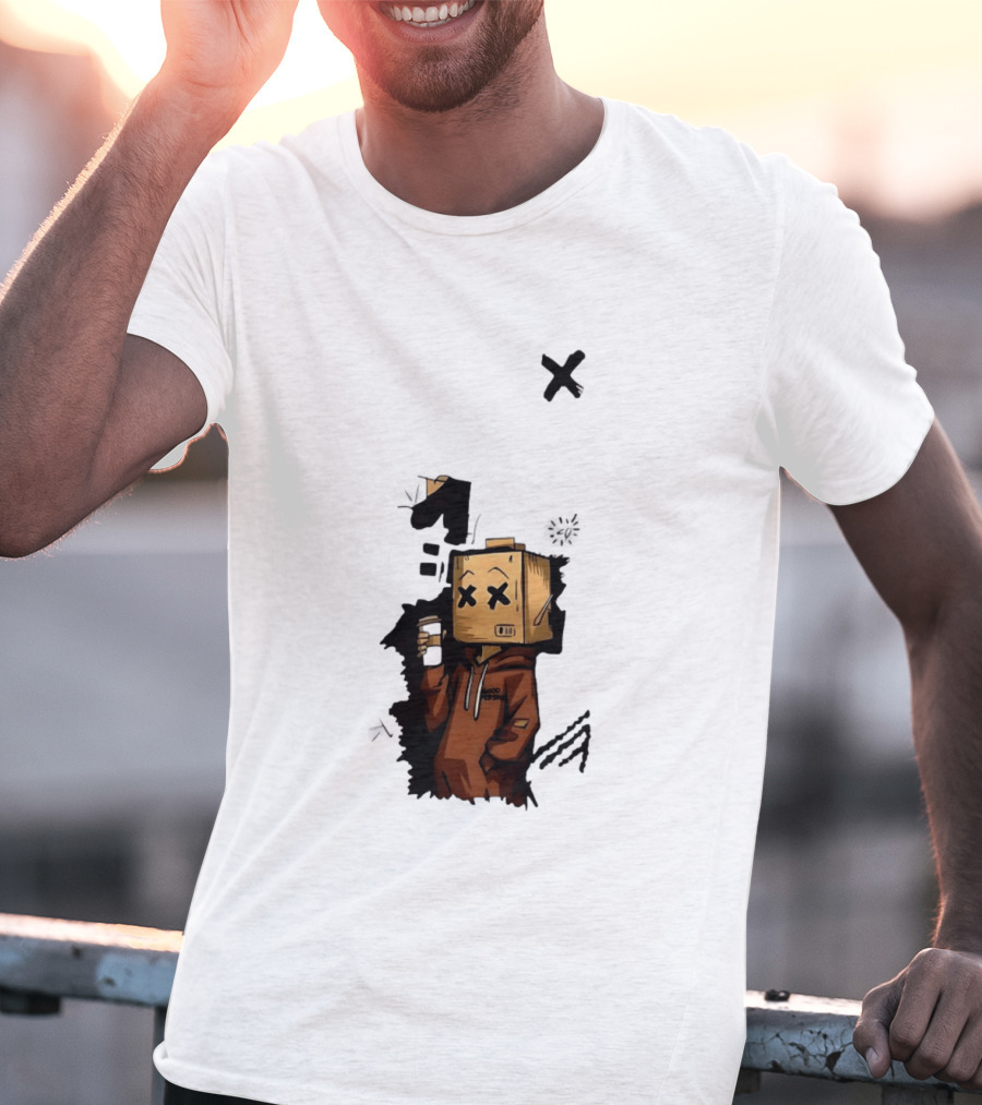 Good Person Box Head Drinking Coffee T-Shirt