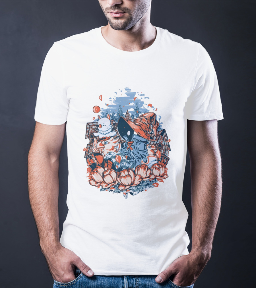 Vivi Ornitier Moogles Chocobos Day Of Calm Fantasy Blossom Scene T-Shirt