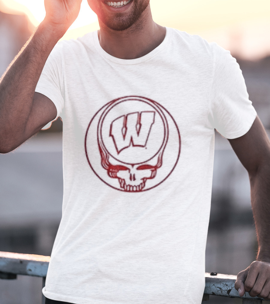 Grateful Dead Wisconsin Badgers Collaboration Skully W T-Shirt