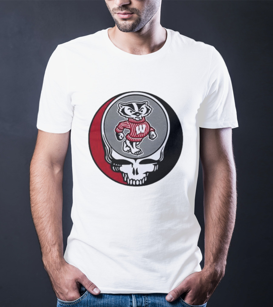 Grateful Dead Wisconsin Badgers Skull And Bucky T-Shirt