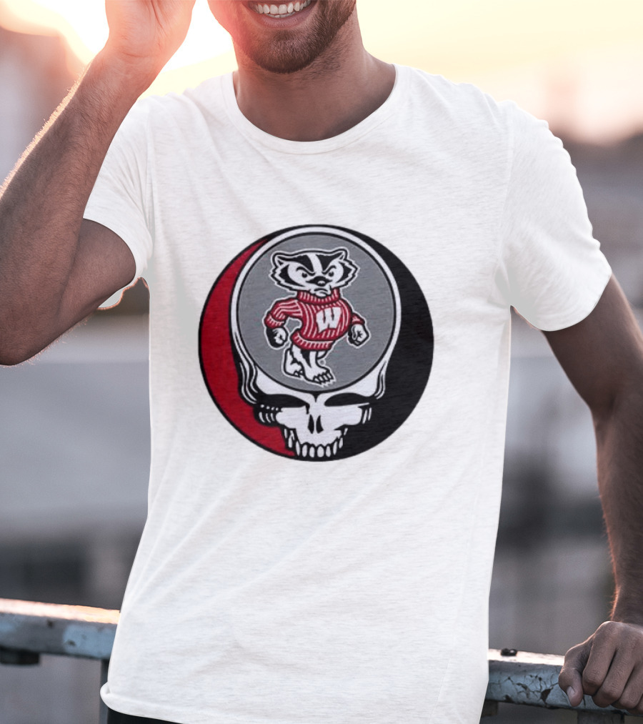 Grateful Dead Wisconsin Badgers Skull And Bucky T-Shirt