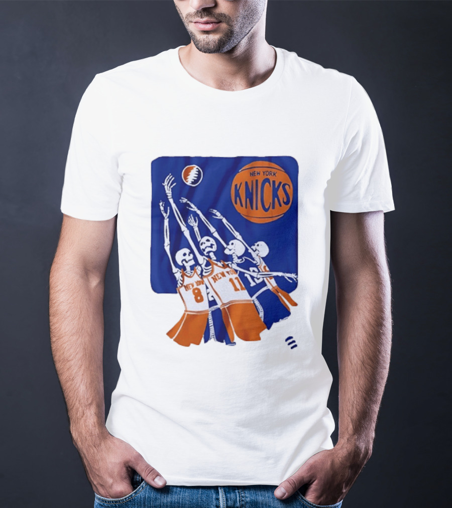 New York Knicks Skeleton Players Jersey Number 8 And 11 Basketball Team T-Shirt
