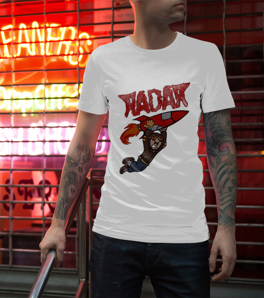 Radar Rocket Cartoon Pilot Heat Seekers T-Shirt