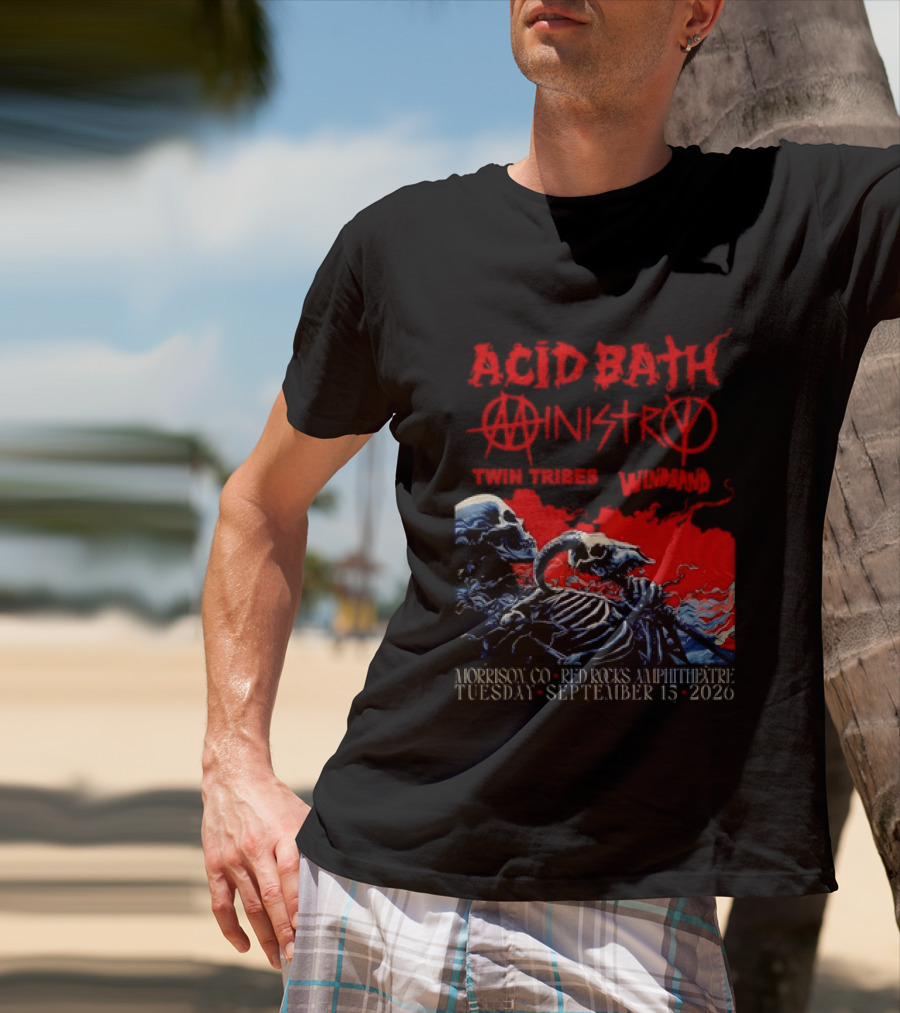 Acid Bath Ministry Twin Tribes Windhand Red Rocks Amphitheatre September 2026 Concert T-Shirt