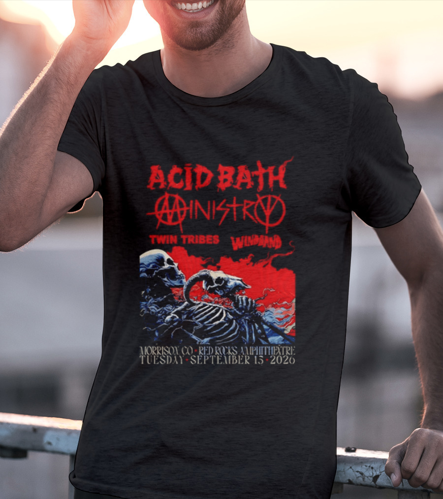 Acid Bath Ministry Twin Tribes Windhand Red Rocks Amphitheatre September 2026 Concert T-Shirt