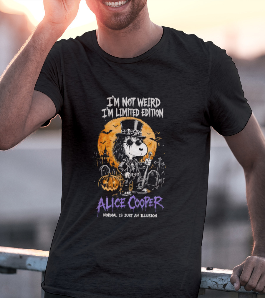 Alice Cooper Snoopy I'm Not Weird I'm Limited Edition Halloween Normal Is Just An Illusion T-Shirt