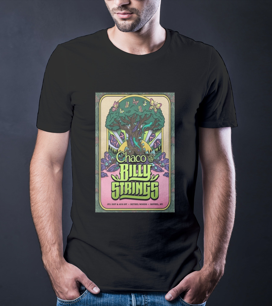 Chaco Billy Strings Bethel NY July 31st August 1st Bethel Woods Summer Concert T-Shirt