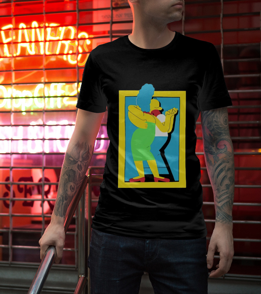 Simps Dance Iconic Cartoon Couple Embrace T-Shirt