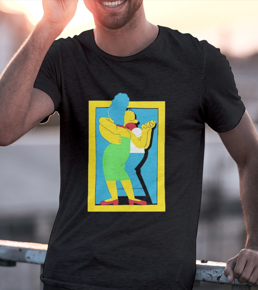 Simps Dance Iconic Cartoon Couple Embrace T-Shirt