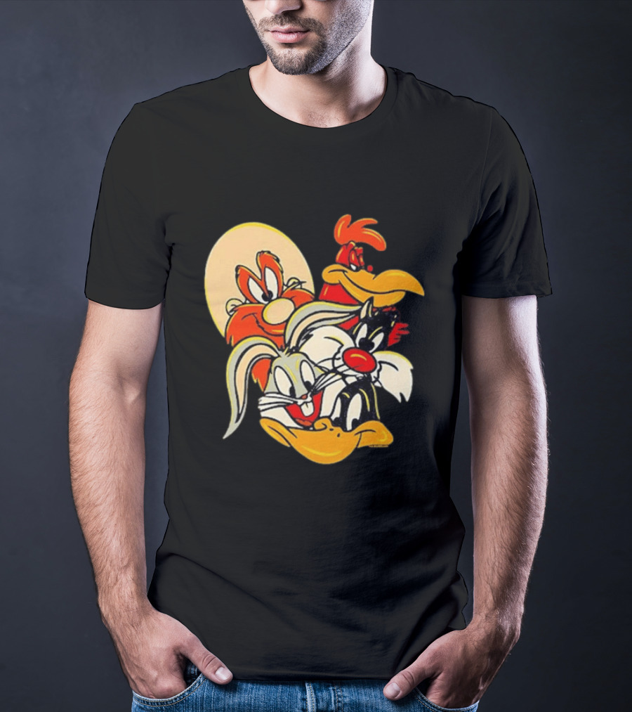 Looney Tunes Smiling Faces Bugs Bunny Sylvester Foghorn Leghorn Taz T-Shirt