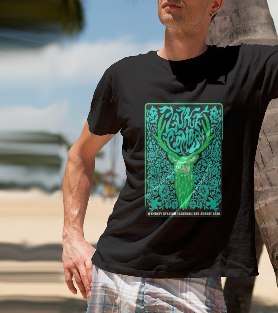 Luke Combs Wembley Stadium London August 2 2026 Deer Antlers Floral T-Shirt