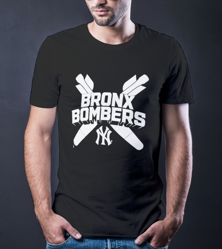 New York Yankees Bronx Bombers NY Logo With Baseball Bats T-Shirt