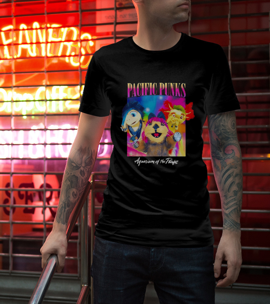 Pacific Punks Aquarium Of The Pacific Puppet Characters Colorful T-Shirt