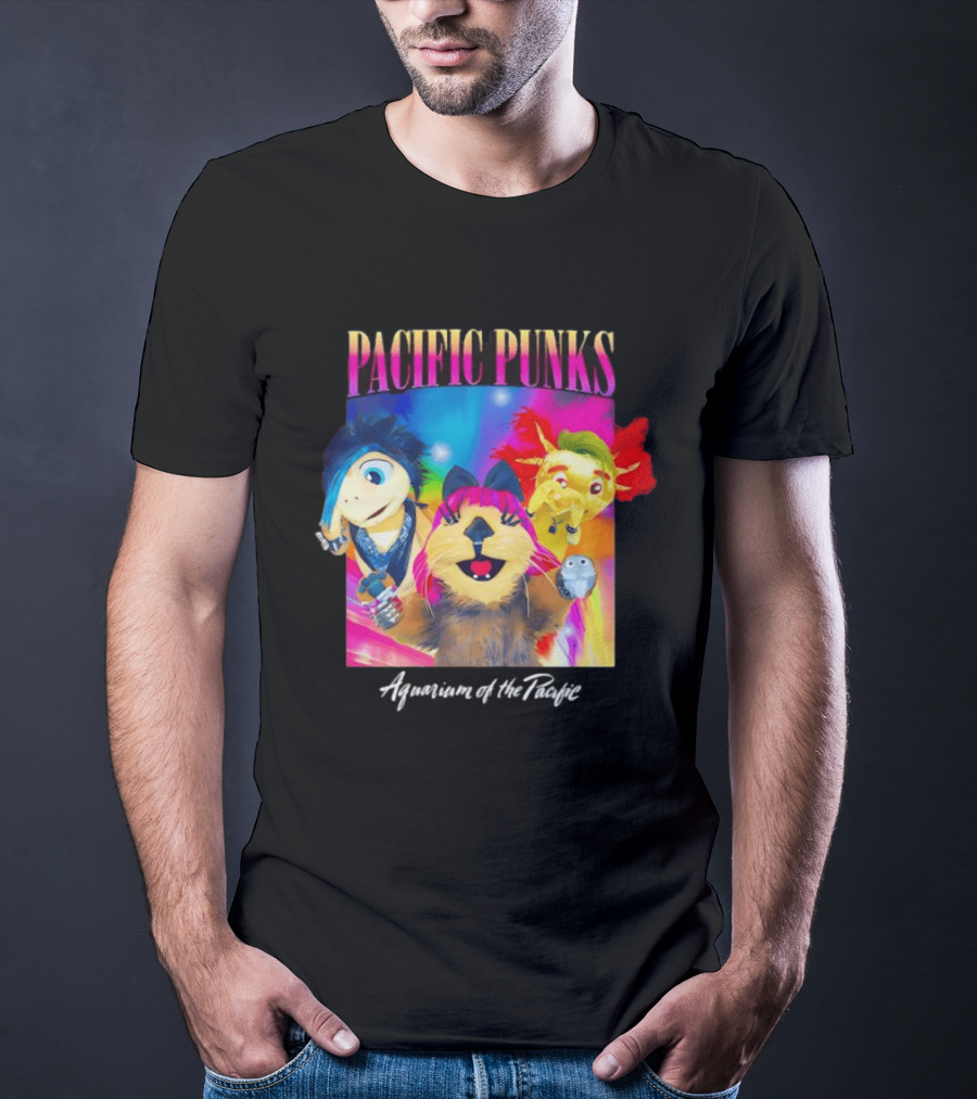 Pacific Punks Aquarium Of The Pacific Puppet Characters Colorful T-Shirt