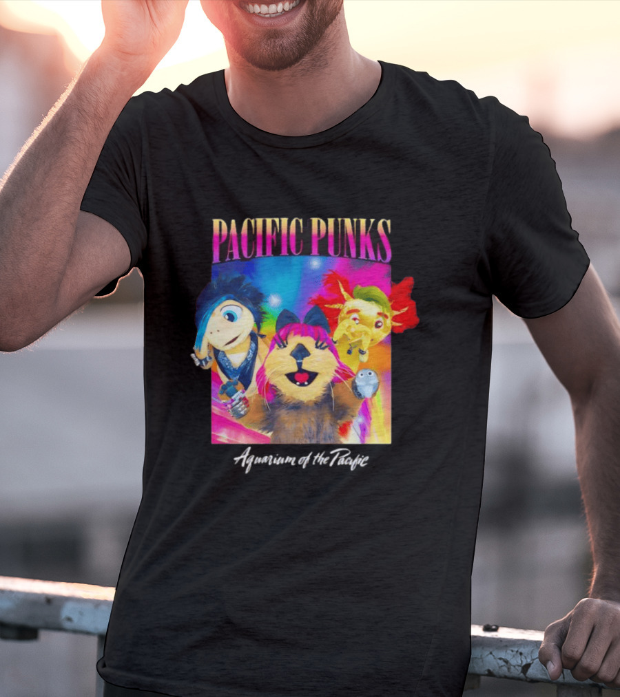 Pacific Punks Aquarium Of The Pacific Puppet Characters Colorful T-Shirt