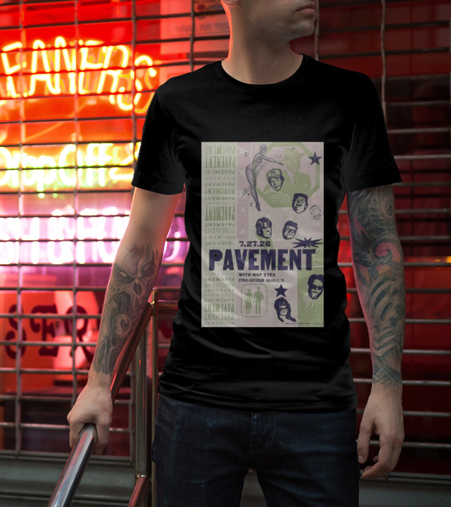 Pavement With Nap Eyes Ryman Auditorium Nashville Jul 27 2026 T-Shirt