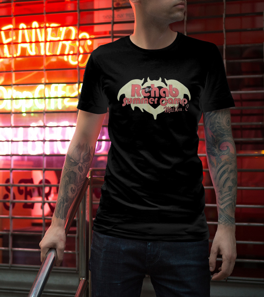 Rehab Summer Camp Malibu C Distressed Bat Wing T-Shirt