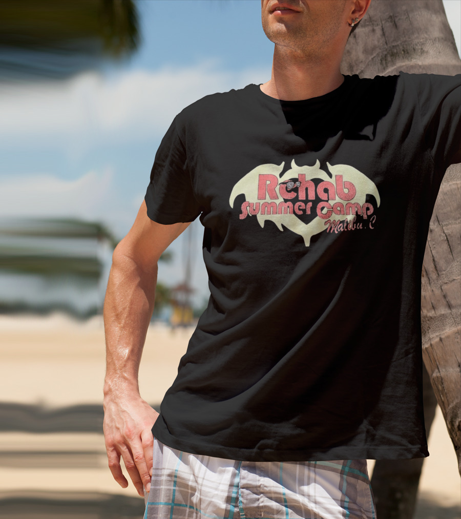 Rehab Summer Camp Malibu C Distressed Bat Wing T-Shirt