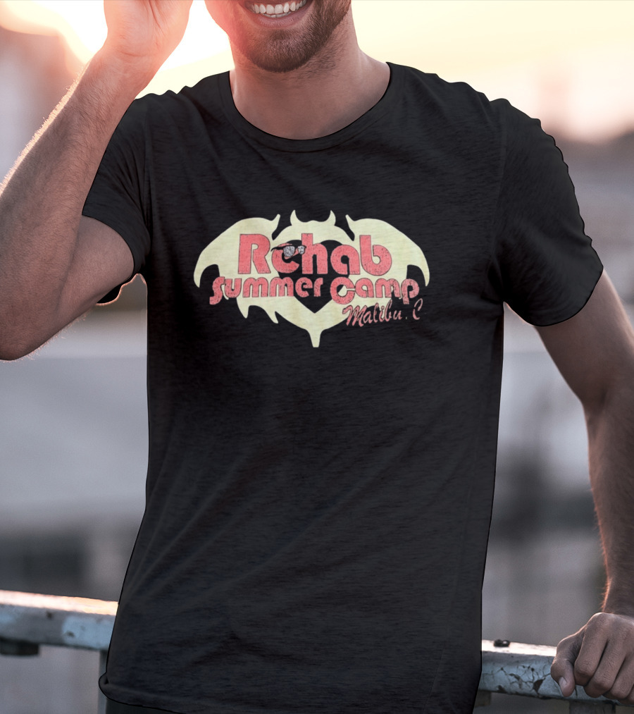 Rehab Summer Camp Malibu C Distressed Bat Wing T-Shirt