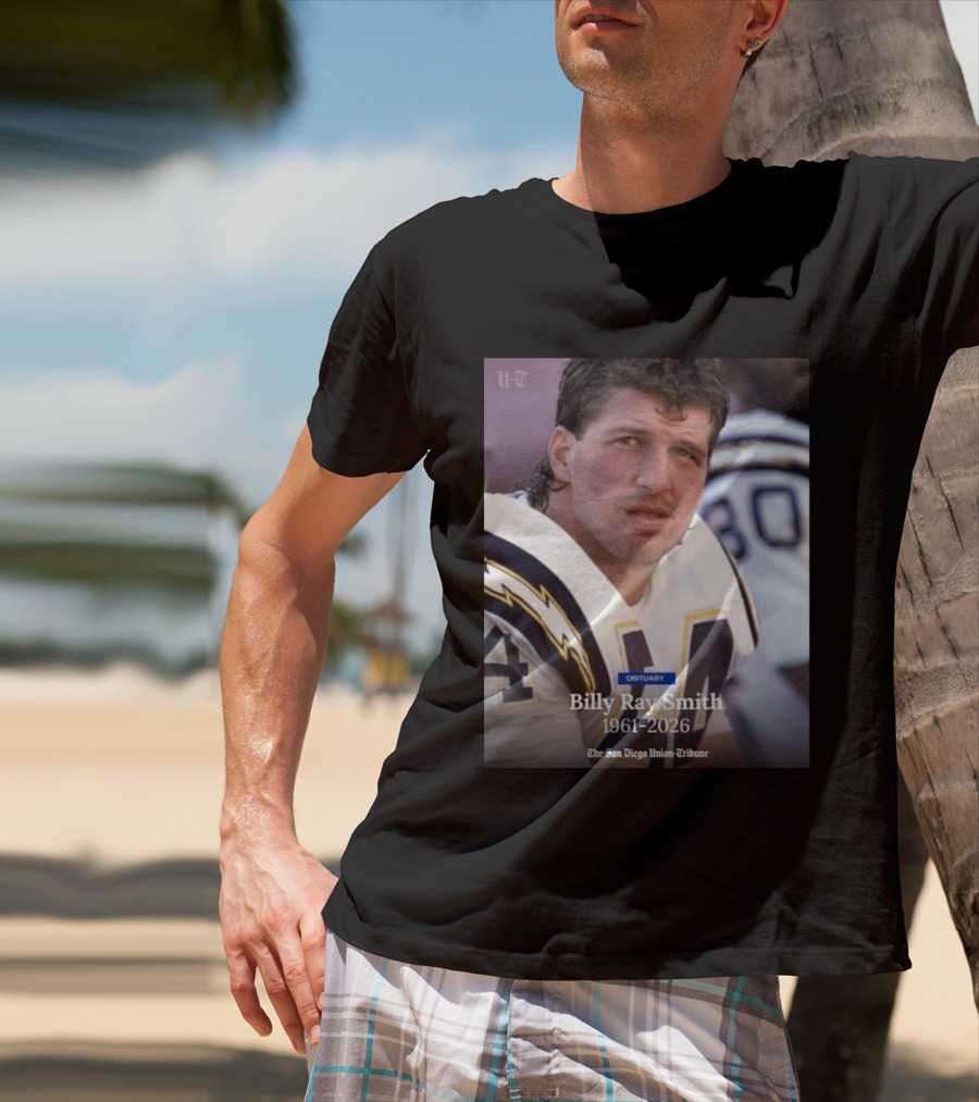 Billy Ray Smith 1961 2026 San Diego Chargers Obituary Tribute San Diego Union Tribune T-Shirt