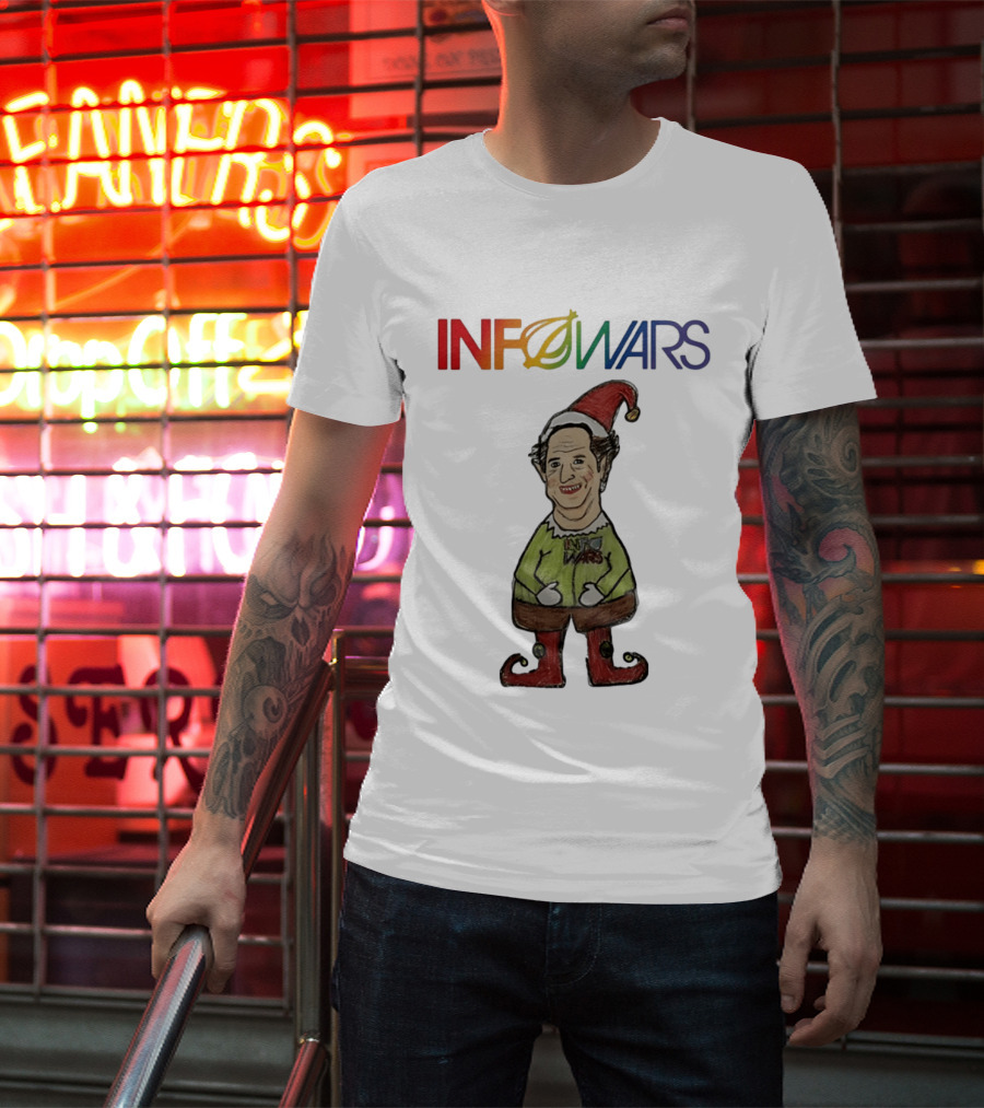 Infowars Elf Christmas Holiday Alex Jones Festive T-Shirt