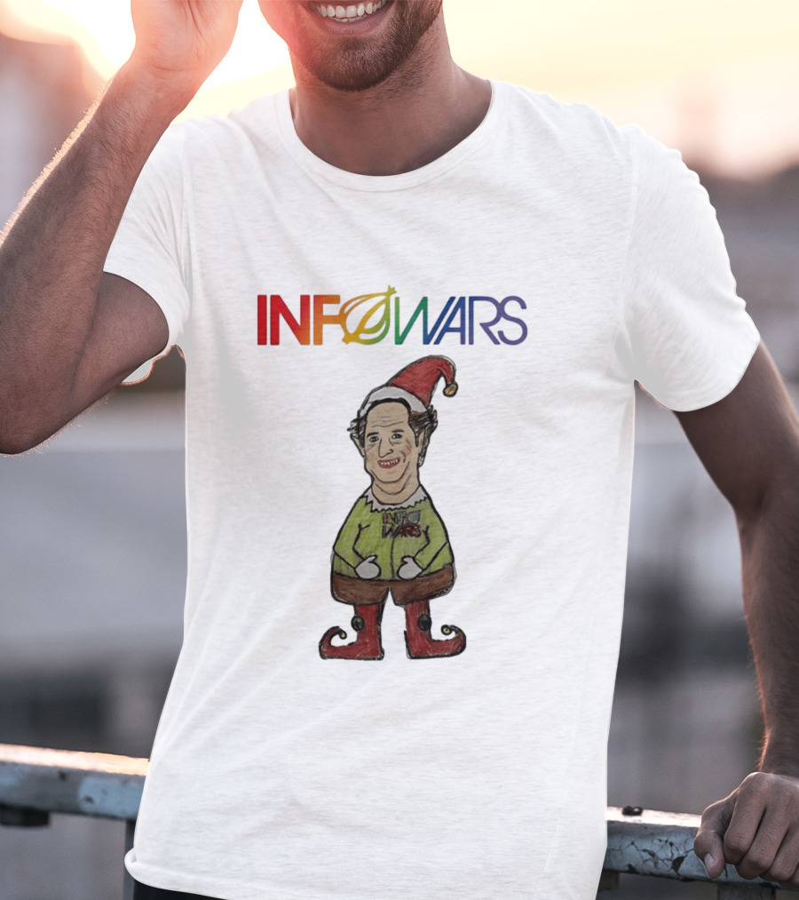 Infowars Elf Christmas Holiday Alex Jones Festive T-Shirt