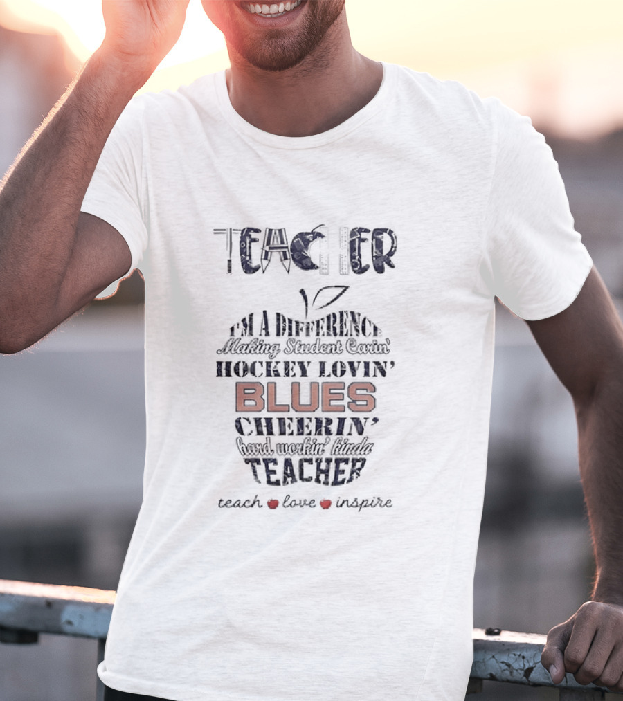 Teacher Difference Maker Hockey Lovin St Louis Blues Teacher T-Shirt