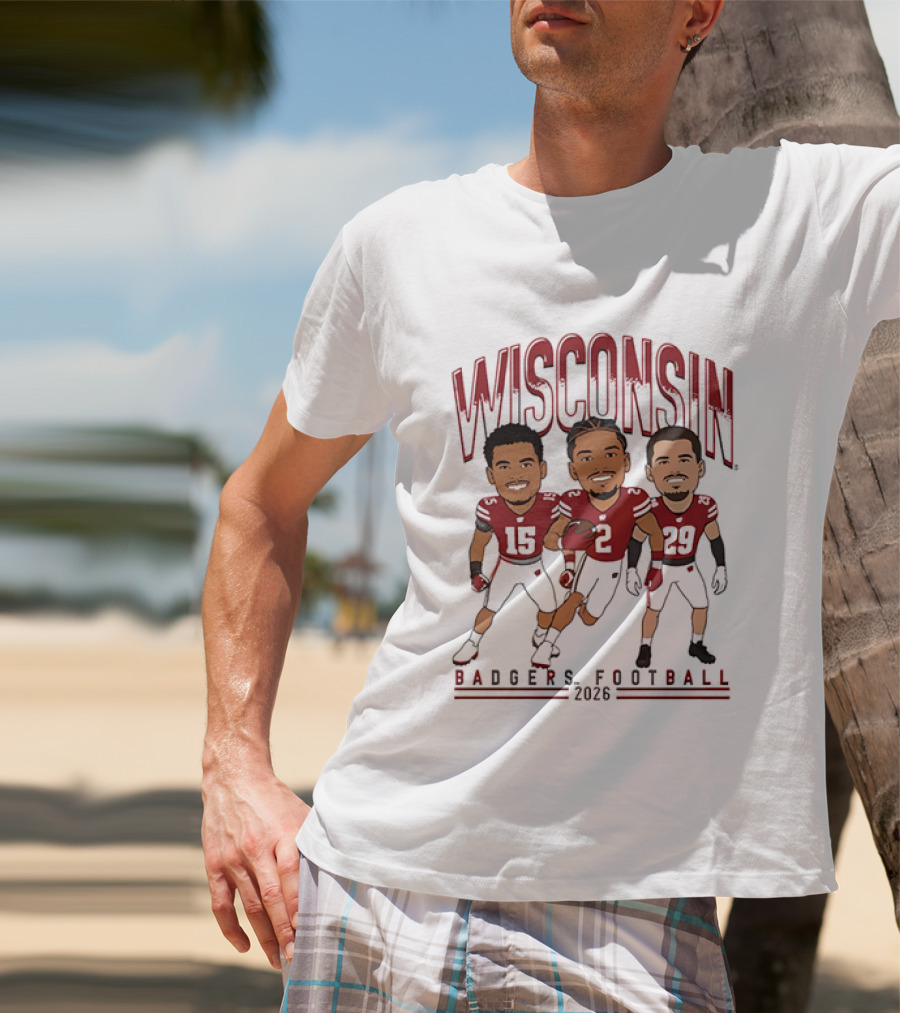 Wisconsin Badgers Football 2026 Players Caricature Team Spirit T-Shirt