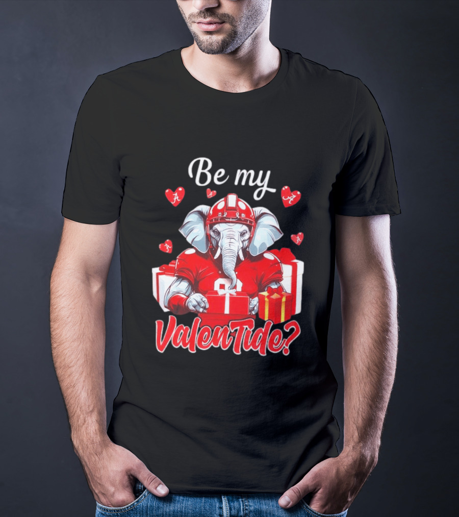 Be My ValenTide Alabama Crimson Tide Elephant Sports Valentine T-Shirt