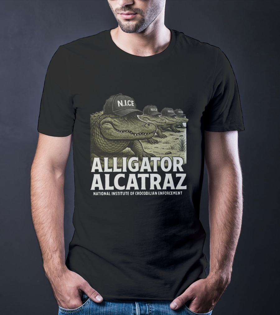 Alligator Alcatraz N.I.C.E. National Institute Of Crocodilian Enforcement T-Shirt