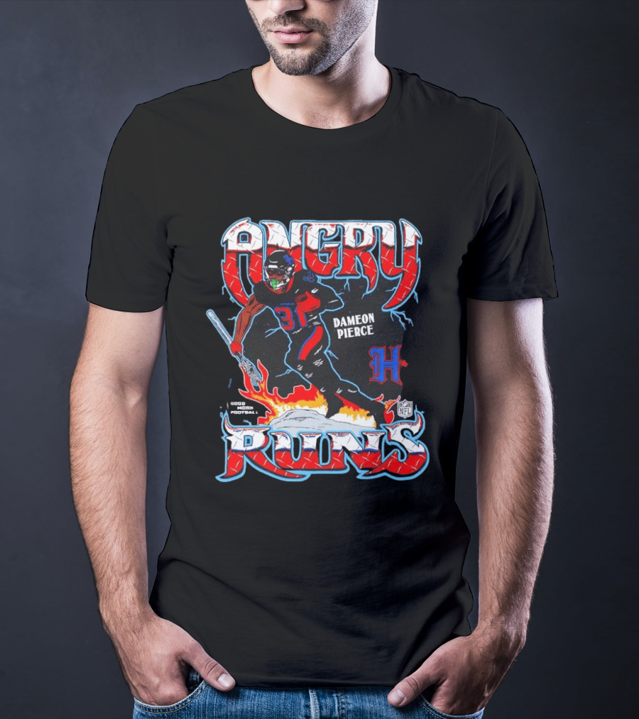 Angry Runs Dameon Pierce Houston Texans NFL 2024 T-Shirt