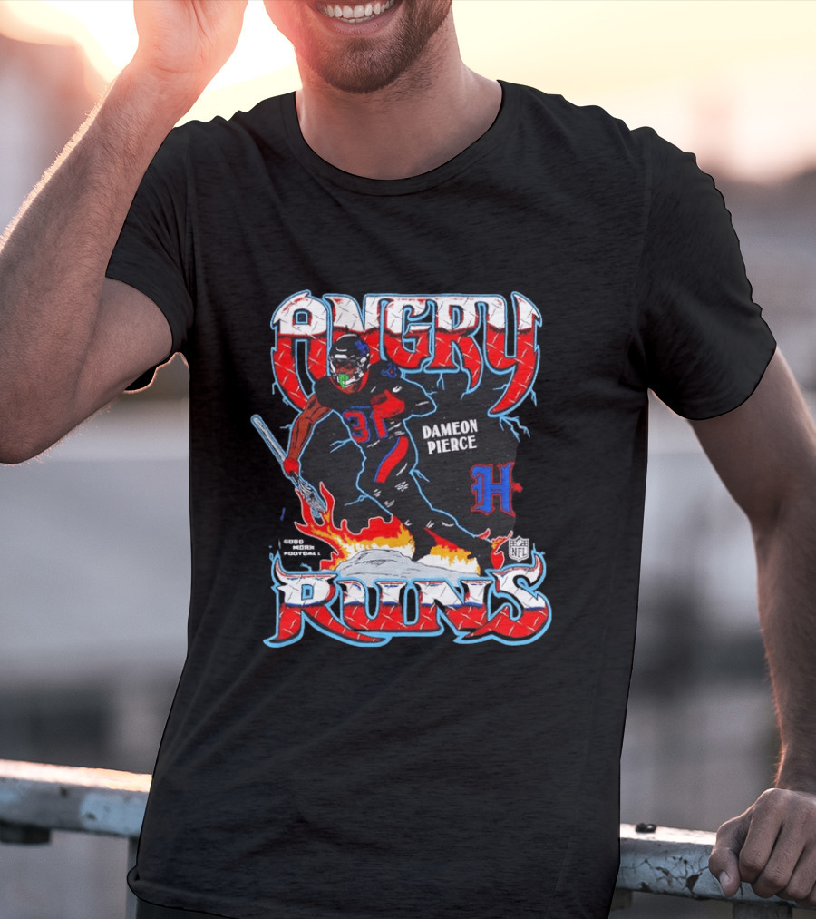 Angry Runs Dameon Pierce Houston Texans NFL 2024 T-Shirt