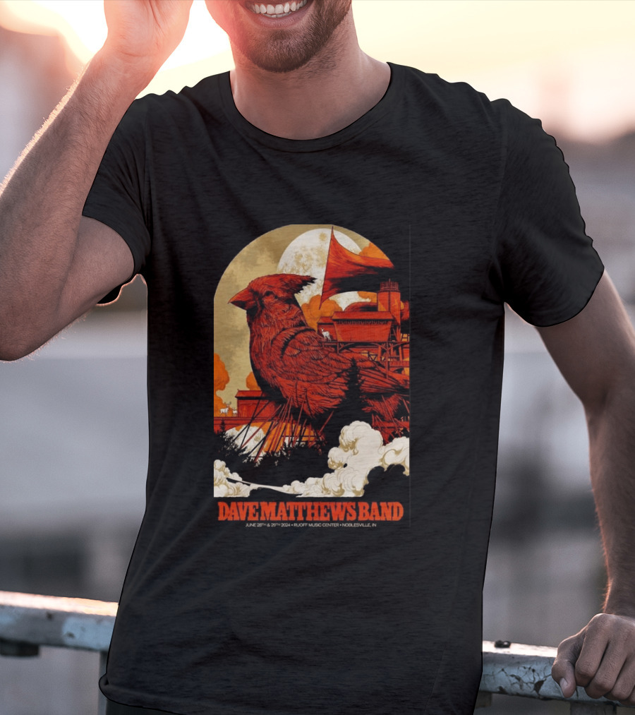 Dave Matthews Band June 28 29 2024 Ruoff Music Center Noblesville IN Cardinal T-Shirt