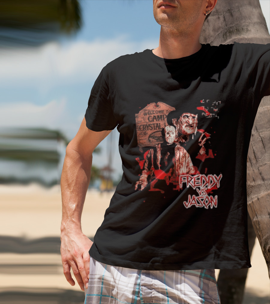Freddy Vs Jason Welcome To Camp Crystal Lake Halloween T-Shirt