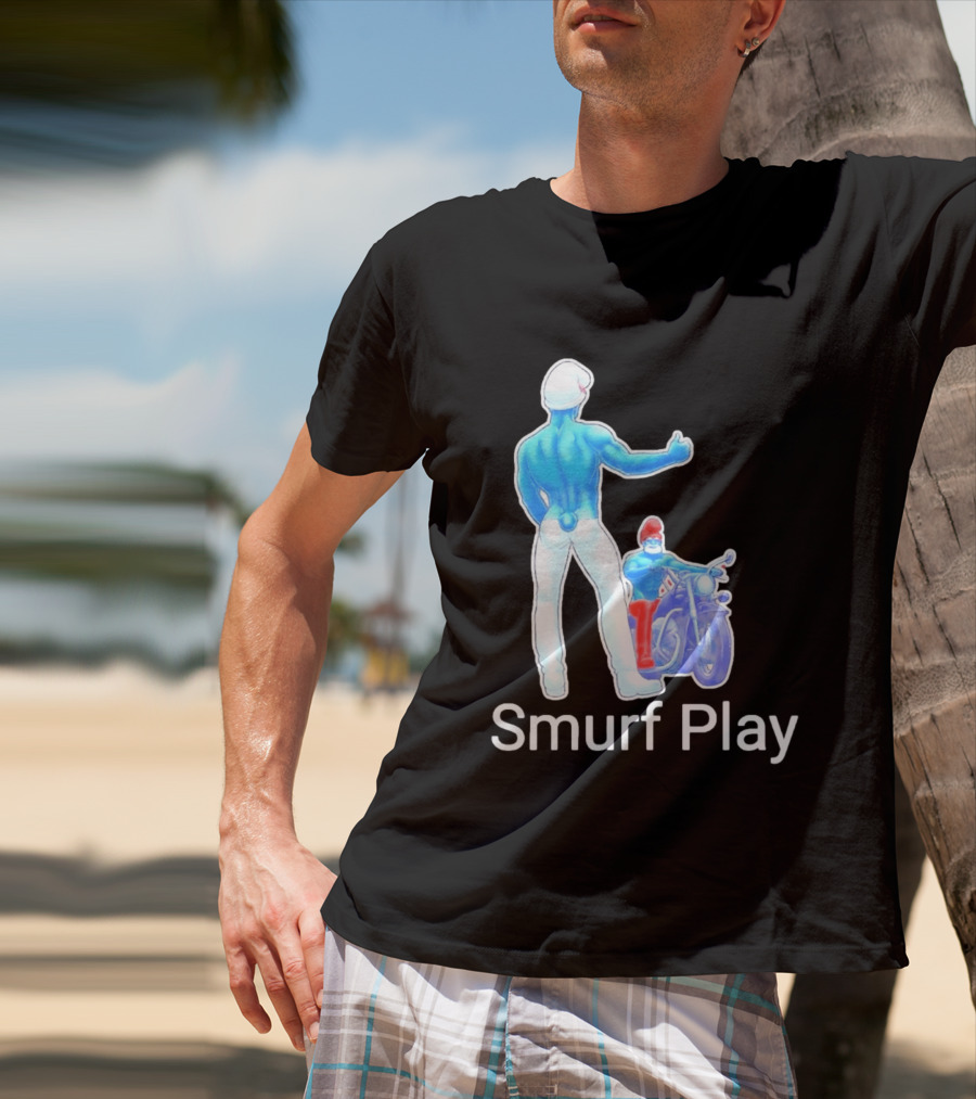 Smurf Play Gay LGBT Biker T-Shirt
