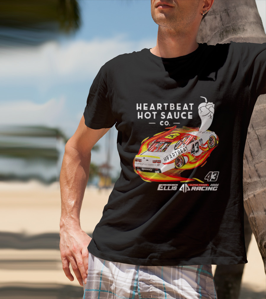 Heartbeat Hot Sauce Co Ryan Ellis 43 Alpha Prime Racing T-Shirt