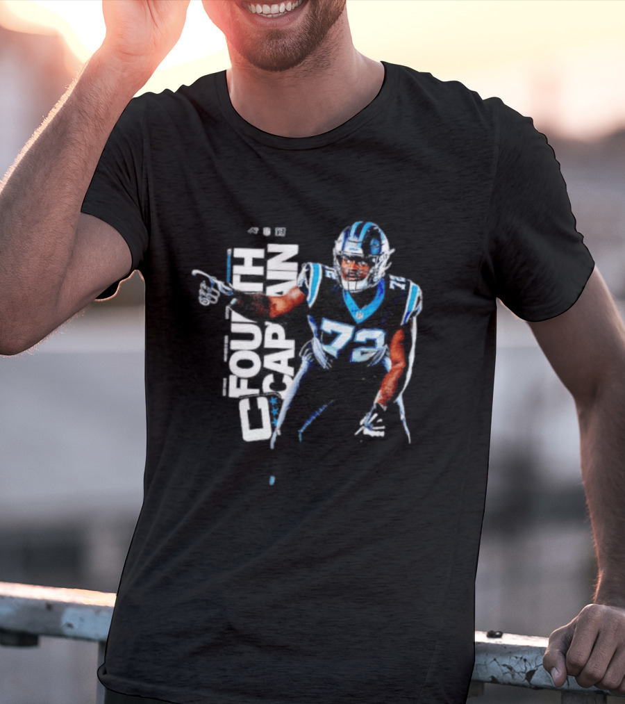 Taylor Moton Carolina Panthers Number 72 Fourth Captain T-Shirt