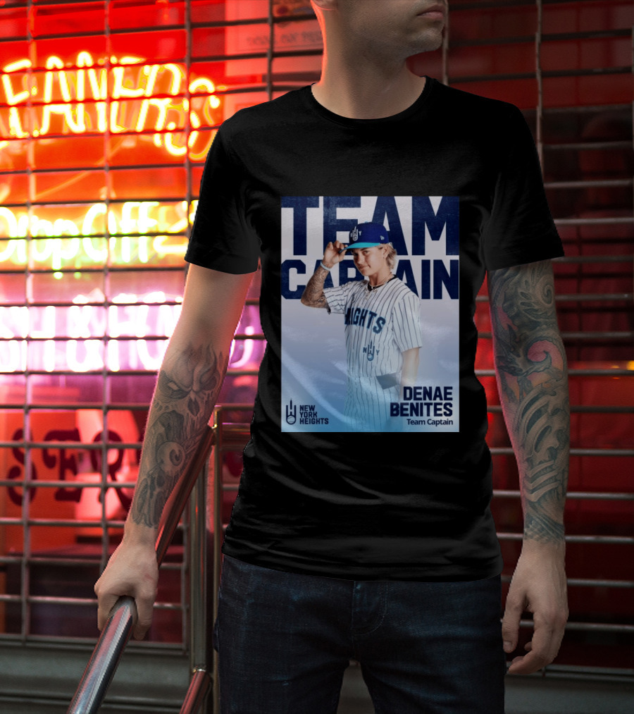 Team Captain Denae Benites New York Heights Baseball Team T-Shirt