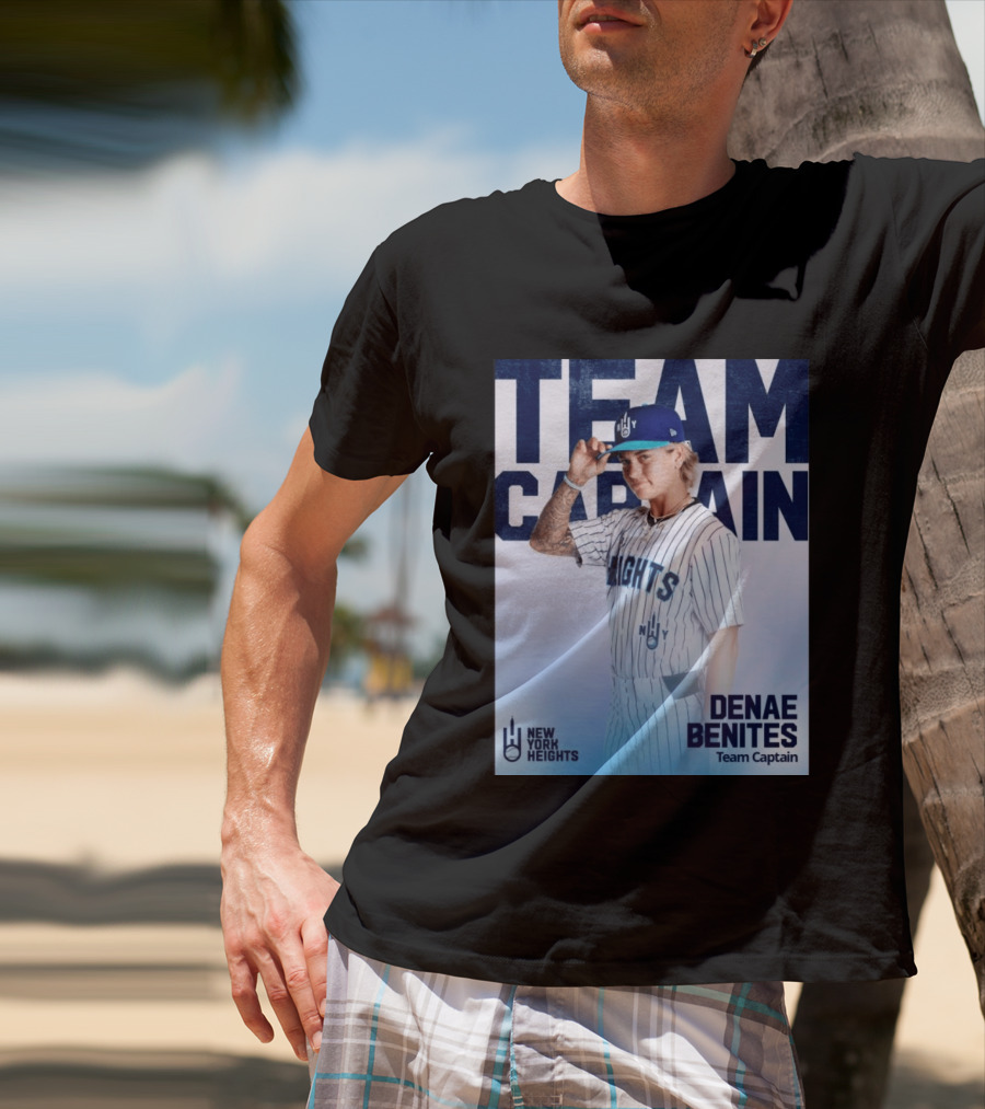Team Captain Denae Benites New York Heights Baseball Team T-Shirt