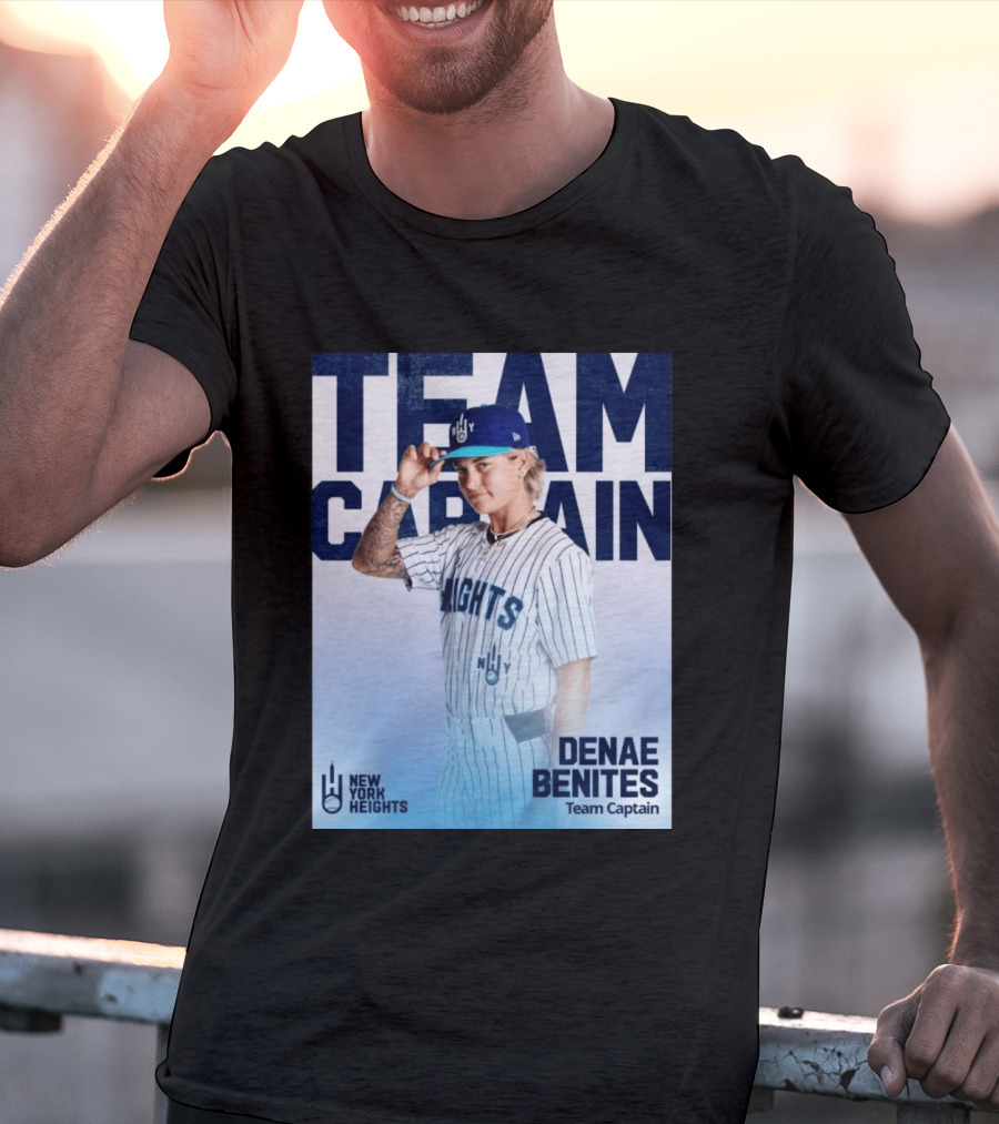 Team Captain Denae Benites New York Heights Baseball Team T-Shirt