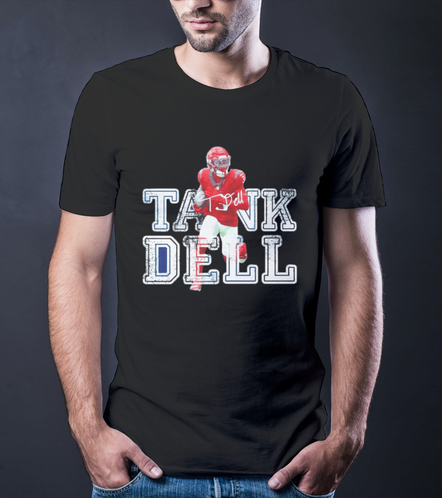 Houston Texans Tank Dell Football Player Run Action T-Shirt