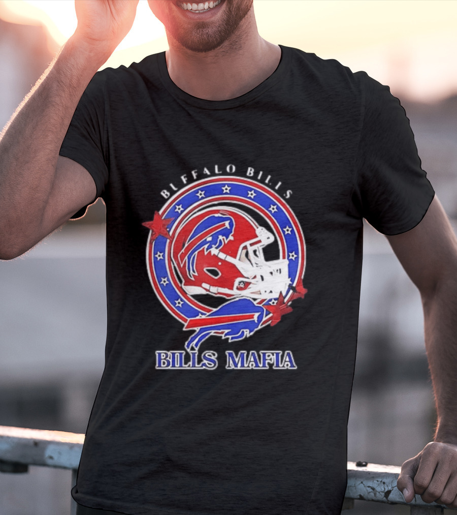Buffalo Bills Bills Mafia Football Helmet Stars Oval T-Shirt