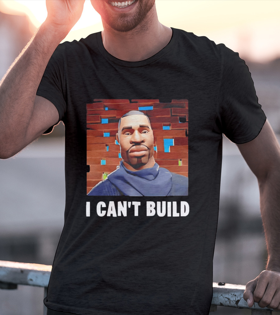 I Can't Build Fortnite Character Brick Wall T-Shirt