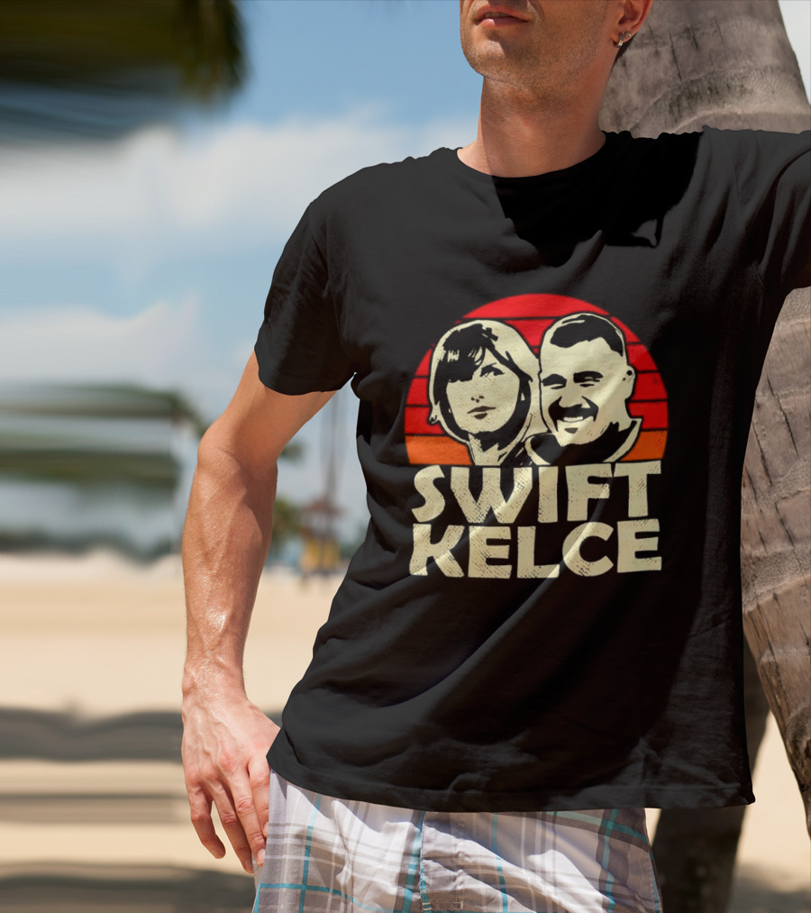 Kansas City Chiefs Swift Kelce Red Sunset T-Shirt