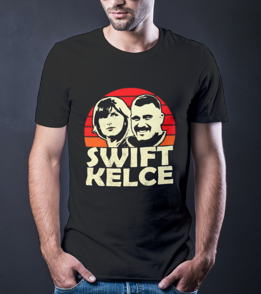 Kansas City Chiefs Swift Kelce Red Sunset T-Shirt