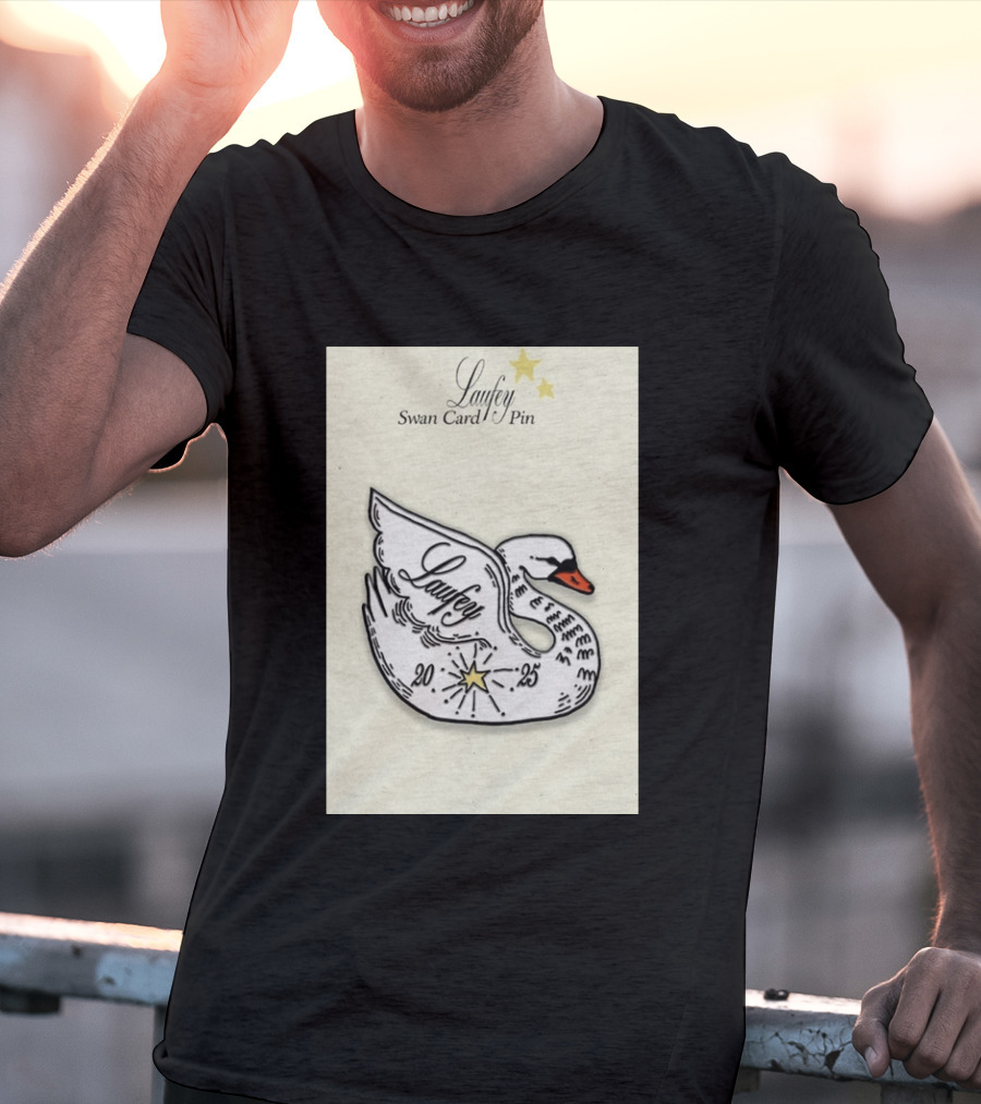 Laufey Swan Card Pin 2025 Stars Event T-Shirt