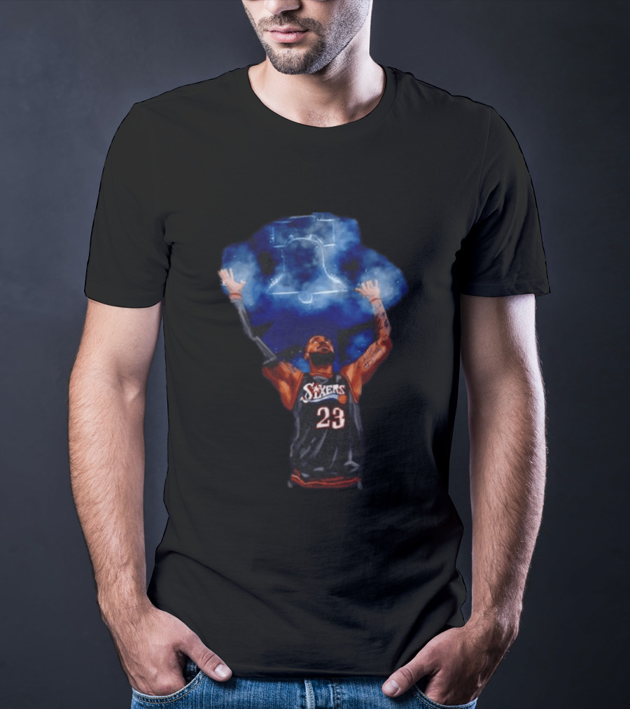 LeBron James Chalk Toss 23 Sixers Philadelphia Basketball 76ers Liberty Bell T-Shirt